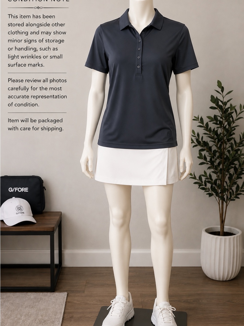 G/FORE Women’s Short Sleeve Button-Down Polo - Black
